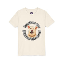 Load image into Gallery viewer, Youth Tee – “Snouticus Says Different is Awesome!”