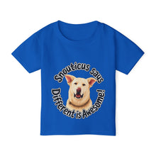 Load image into Gallery viewer, Toddler T-Shirt — "Snouticus Says Different is Awesome!"