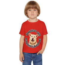 Load image into Gallery viewer, Toddler T-Shirt — "Snouticus Says Different is Awesome!"