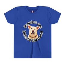 Load image into Gallery viewer, Youth Tee – “Snouticus Says Different is Awesome!”