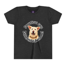 Load image into Gallery viewer, Youth Tee – “Snouticus Says Different is Awesome!”