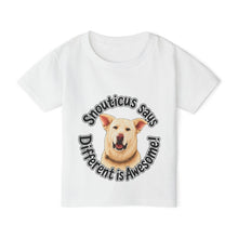 Load image into Gallery viewer, Toddler T-Shirt — "Snouticus Says Different is Awesome!"