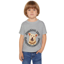 Load image into Gallery viewer, Toddler T-Shirt — "Snouticus Says Different is Awesome!"
