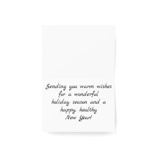 Load image into Gallery viewer, Winter Snowman Greeting Cards with German Shepherds — Holiday Christmas Cards (Pack of 1, 10, 30, 50)