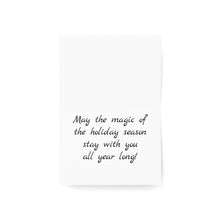 Load image into Gallery viewer, Winter Steadfast Santa Greeting Cards with German Shepherds — Holiday Christmas Cards (Pack of 1, 10, 30, 50)