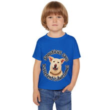 Load image into Gallery viewer, Toddler T-Shirt — "Snouticus Says Different is Awesome!"