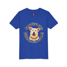 Load image into Gallery viewer, Youth Tee – “Snouticus Says Different is Awesome!”
