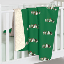 Load image into Gallery viewer, Steadfast Happy Howl-idays Green Fleece Blanket
