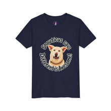 Load image into Gallery viewer, Youth Tee – “Snouticus Says Different is Awesome!”

