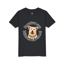 Load image into Gallery viewer, Youth Tee – “Snouticus Says Different is Awesome!”
