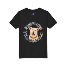 Load image into Gallery viewer, Youth Tee – “Snouticus Says Different is Awesome!”
