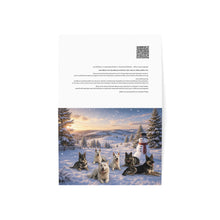 Load image into Gallery viewer, Winter Snowman Greeting Cards with German Shepherds — Holiday Christmas Cards (Pack of 1, 10, 30, 50)
