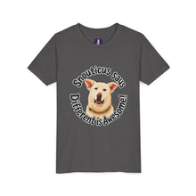 Load image into Gallery viewer, Youth Tee – “Snouticus Says Different is Awesome!”
