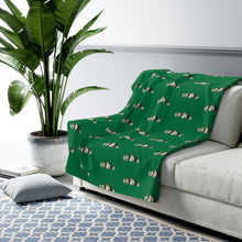 Load image into Gallery viewer, Steadfast Happy Howl-idays Green Fleece Blanket
