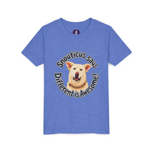 Load image into Gallery viewer, Youth Tee – “Snouticus Says Different is Awesome!”
