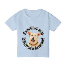 Load image into Gallery viewer, Toddler T-Shirt — "Snouticus Says Different is Awesome!"
