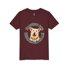 Load image into Gallery viewer, Youth Tee – “Snouticus Says Different is Awesome!”

