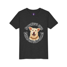 Load image into Gallery viewer, Youth Tee – “Snouticus Says Different is Awesome!”
