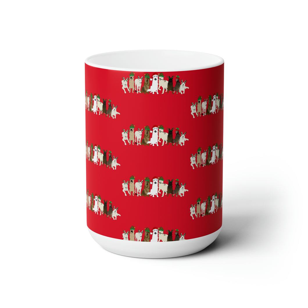 Steadfast Howl-idays Patterned Ceramic Mug 15oz - Red