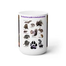 Load image into Gallery viewer, Snouticus guide to backyard animals mug.
