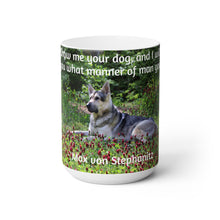 Load image into Gallery viewer, Happy Dog with Max von Stephanitz Quote
