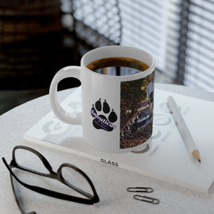 Limited edition, massive 20 ounce mug. “Looking over the fence.”