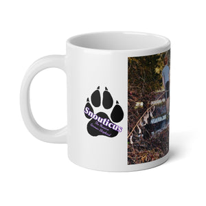 Limited edition, massive 20 ounce mug. “Looking over the fence.”